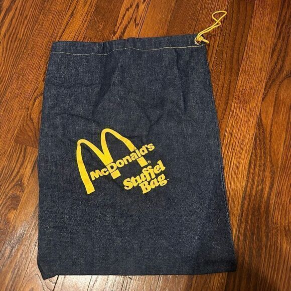 McDonald’s Vintage 1970s Denim Stuffel Drawstring Bag Nostalgic Collectors NWOT - Picture 1 of 2